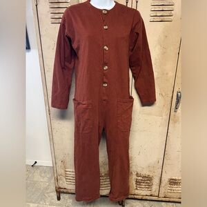 Zara Womens Rust One-Piece Cropped Jumpsuit Size 11/12 Zara Kids Collection